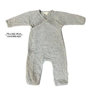 Burt's Bees 0-3m Grey Quilted Romper